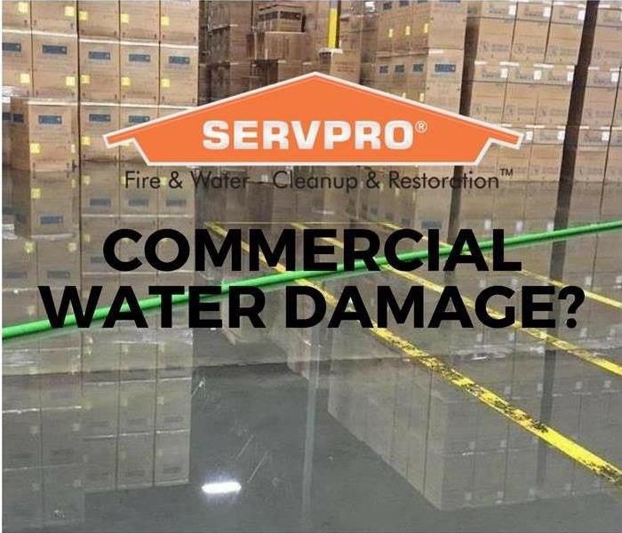 servpro logo over water damage background